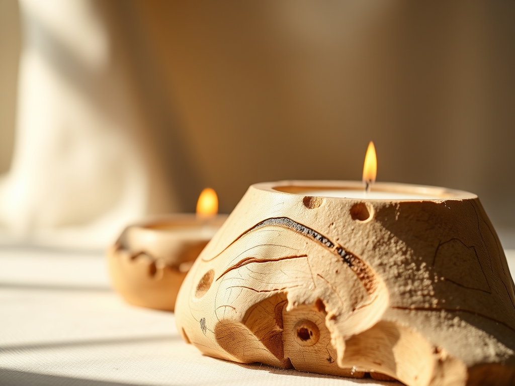 Hand Carved Candle Holders
