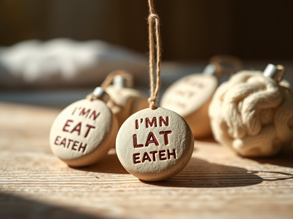 Hand Stamped Clay Ornaments