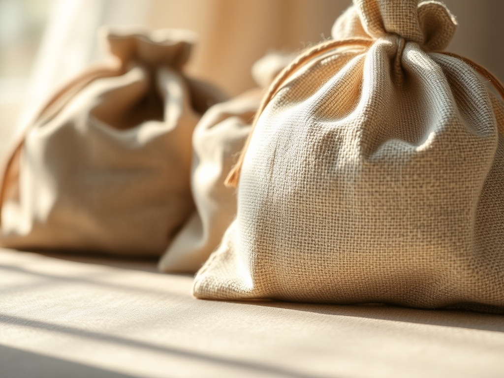 Hand Stitched Linen Pouches