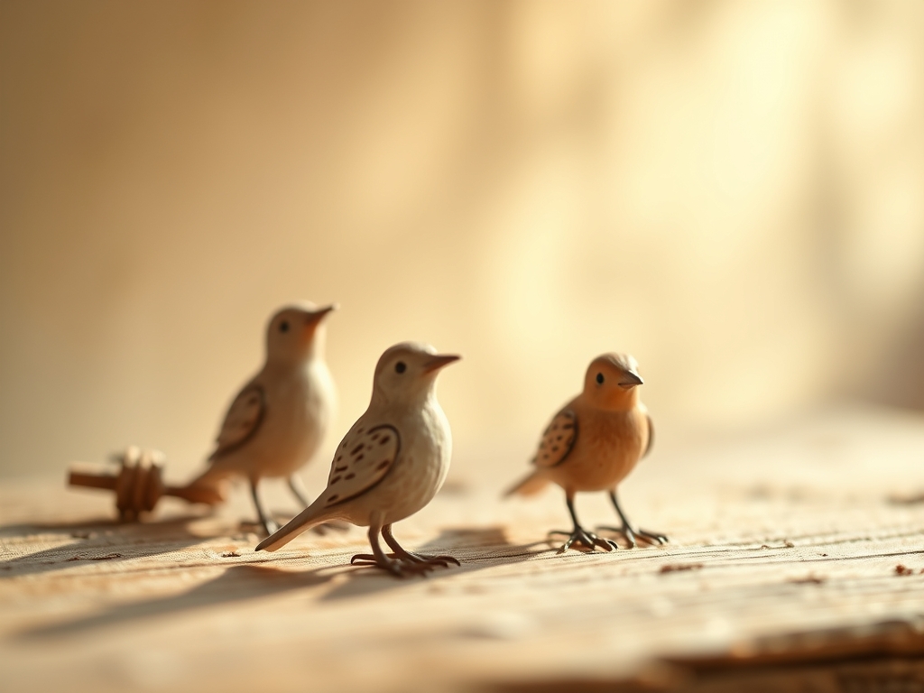 Whittled Bird Figures